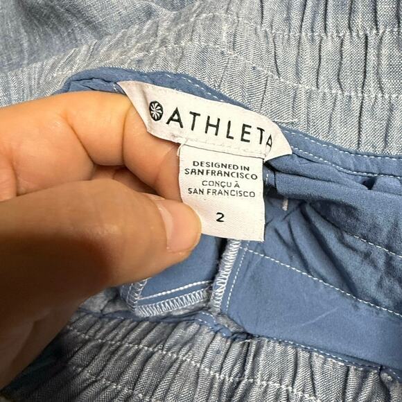 Athleta Pants Women's 2 Light Blue 100% Linen - Picture 4 of 6